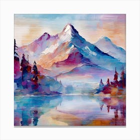 Firefly An Illustration Of A Beautiful Majestic Cinematic Tranquil Mountain Landscape In Neutral Col 2023 11 23t001754 Canvas Print