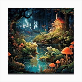 Frogs In The Forest 2 Canvas Print