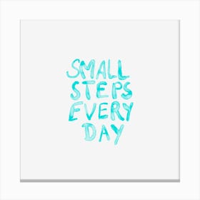 Watercolour Small Steps Every Day - Blue Canvas Print