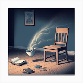 Chair And A Book Canvas Print