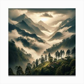 Clouds In The Mountains Canvas Print