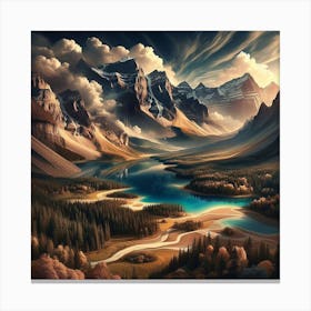 Lake In The Mountains 1 Canvas Print