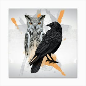 Owl and Raven Canvas Print