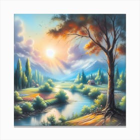 Sunset In The Valley Canvas Print