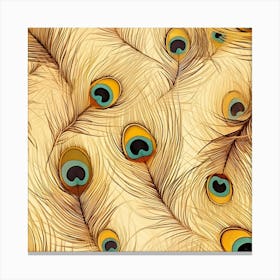 Vintage Peacock Feather Peacock Feather Pattern Background Nature Bird Nature Canvas Print