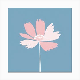 A White And Pink Flower In Minimalist Style Square Composition 639 Canvas Print