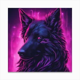 Borzoi Isolate Object, Clean Design, Watercolor, Neon Colors, In The Style Of A Tattoo Design, Epi (1) Canvas Print