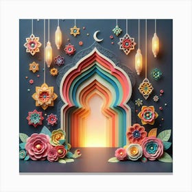 Islamic Muslim Greeting Card Canvas Print