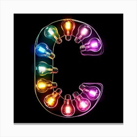 Letter C made of LIght Bulb Canvas Print