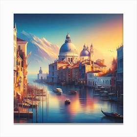 Venice At Sunset 1 Canvas Print