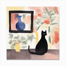 Cat and a Vase Canvas Print