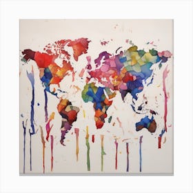 World Map Abstract Canvas Print