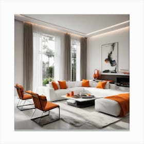 213914 Villa Living Room, Modern Minimalist Style, White Xl 1024 V1 0 1 Canvas Print