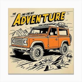 One Line Adventure Car Canvas Print