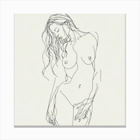 Nude Akt Drawing line  Canvas Print