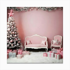 Pink Christmas Tree 3 Canvas Print