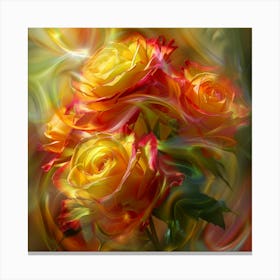 Yellow Roses 3 Canvas Print