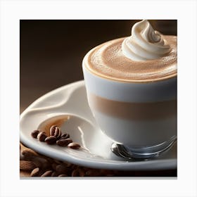 Coffee Cup With Whipped Cream Canvas Print