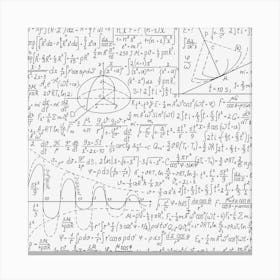 Mathematics Euclidean Formula Paper Math Monochrome Canvas Print