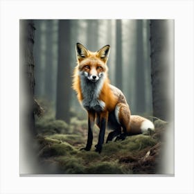 Red Fox In The Forest 27 Canvas Print