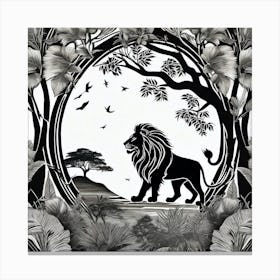 Lion In The Forest 9 Canvas Print