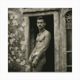 Shirtless Man In Doorway - Filipo Ecco Canvas Print