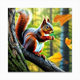 Squirrel In The Forest 412 Canvas Print