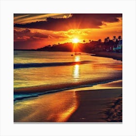 Sunset On The Beach 333 Canvas Print