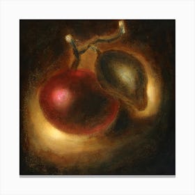 Red Apple - hand painted old masters style figurative classical dark light painting living room bedroom 1 Canvas Print