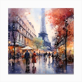 Paris In The Rain Canvas Print