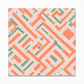 Seamless Pattern, Simple Shapes Of Geometry, Flat Art, 233 Canvas Print