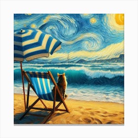 Starry Night At The Beach Canvas Print