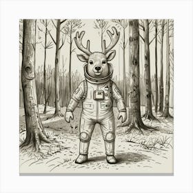 Astronaut Deer 8 Canvas Print