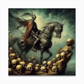 Skeletons On Horseback Canvas Print