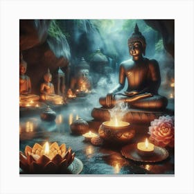 Buddha In The Cave Canvas Print