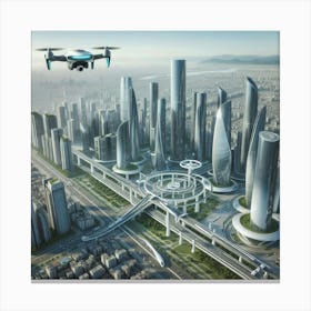 Futuristic Cityscape 12 Canvas Print