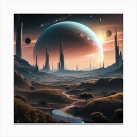 Space Landscape 02 Canvas Print