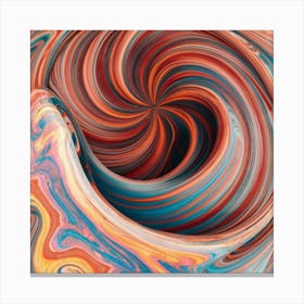 Close-up of colorful wave of tangled paint abstract art 34 Canvas Print