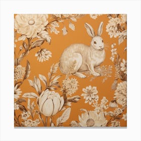 Fall Foliage Rabbit Square 1 Canvas Print