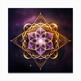 Golden Flower Of Life Canvas Print