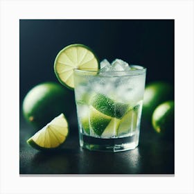 Cocktail With Lime And Ice Canvas Print