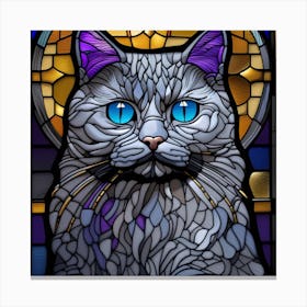 Cat, Pop Art 3D stained glass cat superhero limited edition 49/60 Canvas Print