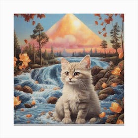 'Cat By The River' Canvas Print