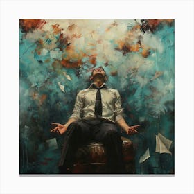 Business Man Passed Out Oil Painting Canvas Print