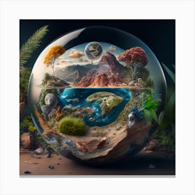 Earth In A Glass Sphere Canvas Print