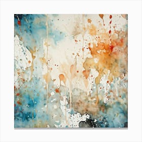 Artistic Grunge Pattern Stands Out In A Retro Watercolor Paint Stained Hues Merging And Contrasting (2) 2 Canvas Print