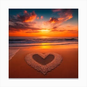 Heart In The Sand Canvas Print