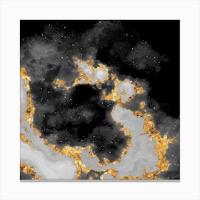 100 Nebulas in Space with Stars Abstract in Black and Gold n.075 Canvas Print