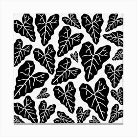 Black Leaves Pattern Canvas Print