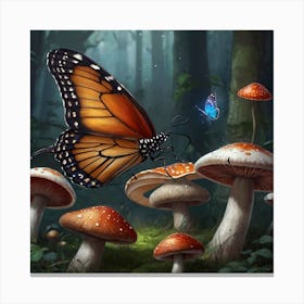 Butterfly In The Forest Canvas Print